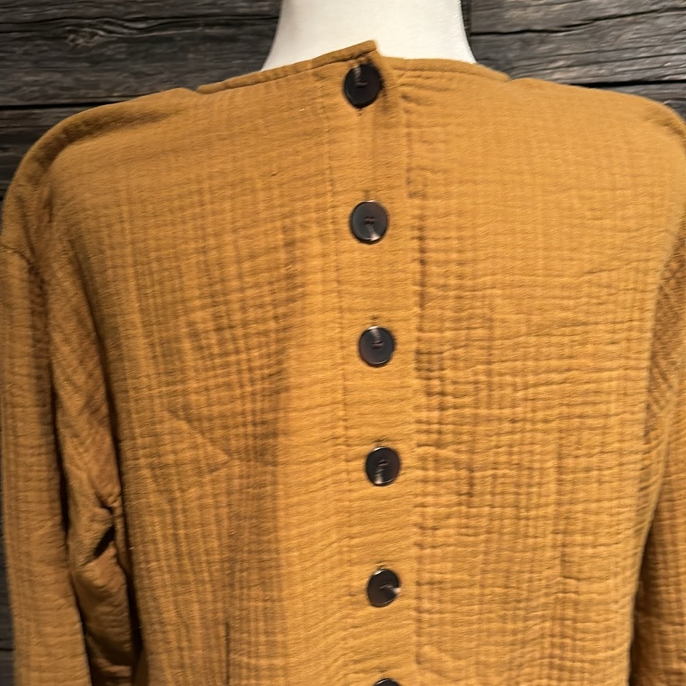 Madewell Mustard Peplum Long-Sleeve Top - Picture 7 of 10
